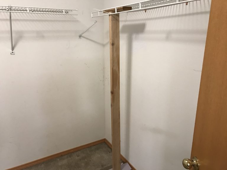 a closet with shelves that are too short to connect